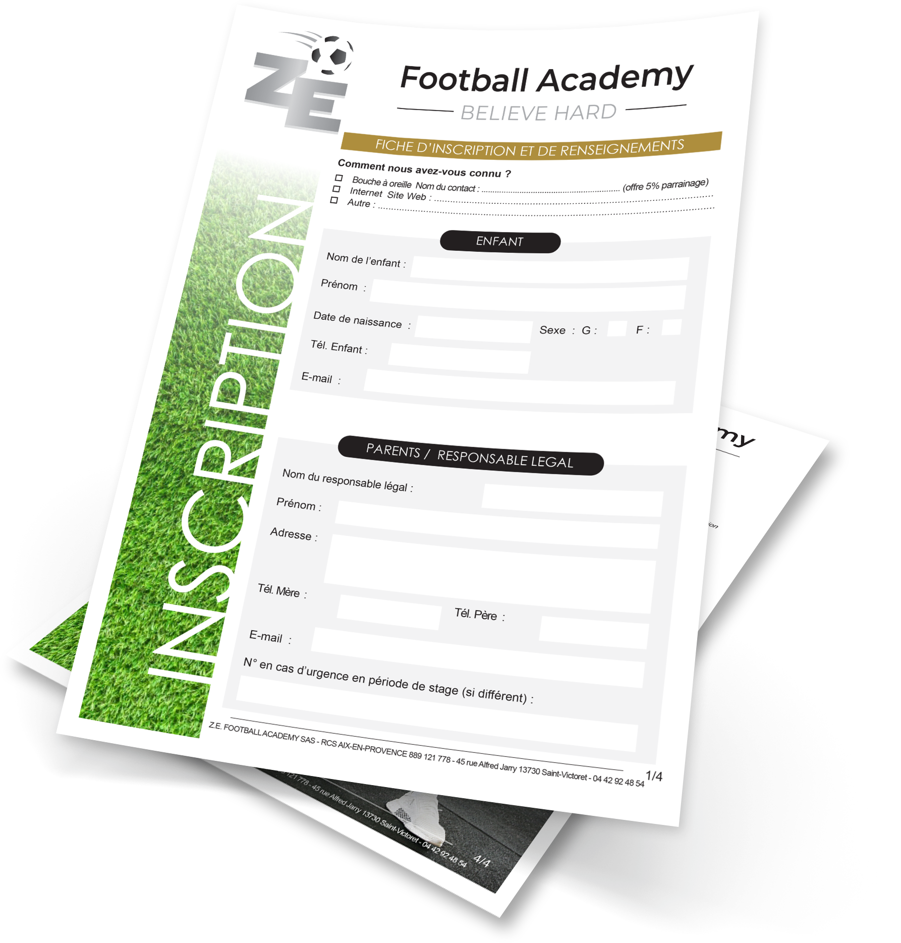 Inscription ZE Football Academy