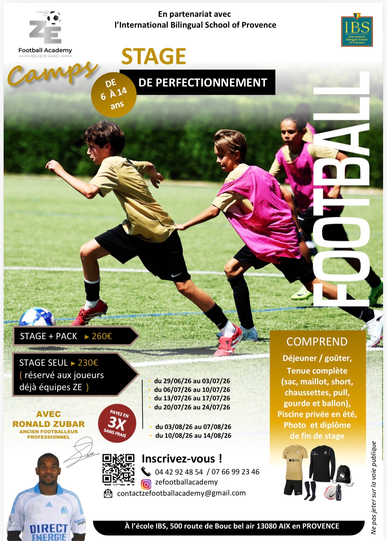 Stage Été Juin, Juillet, Août - 260€