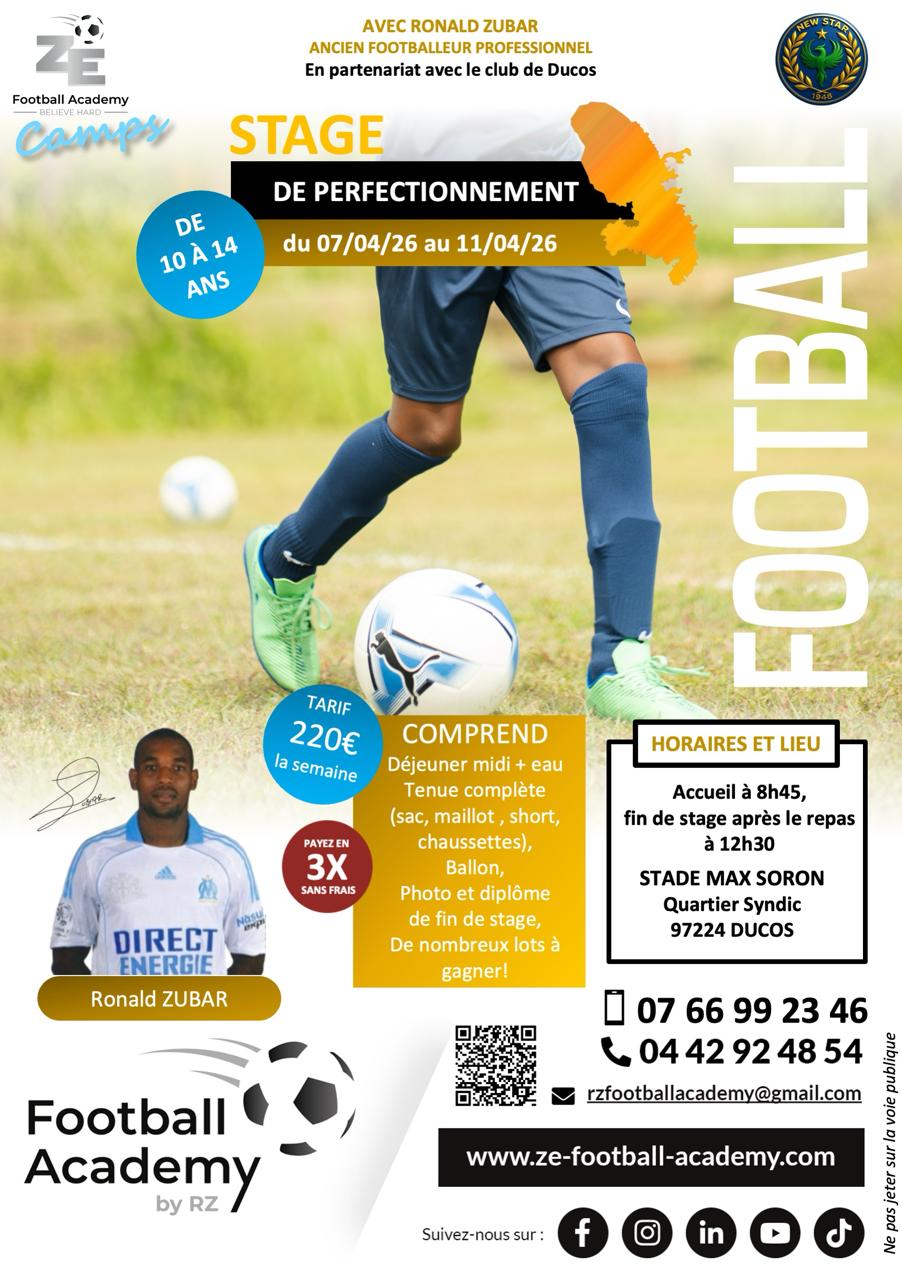 Stage de Perfectionnement Football – Martinique (Avril 2026)